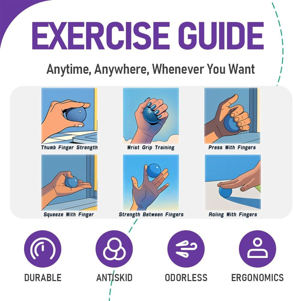 KingGrip™ Grip Ball Trio – 3 Resistance Levels for Forearm Endurance