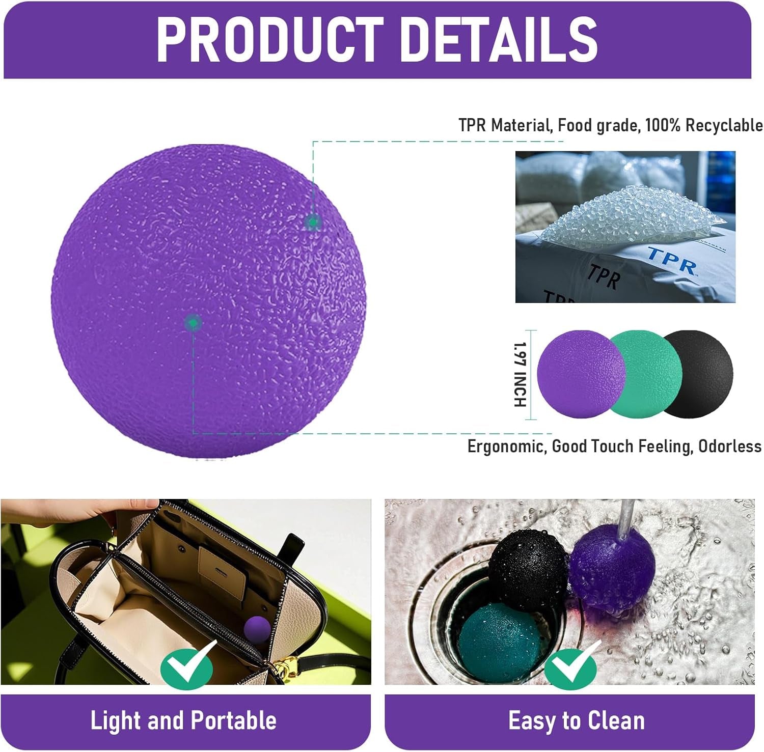 KingGrip™ Grip Ball Trio – 3 Resistance Levels for Forearm Endurance