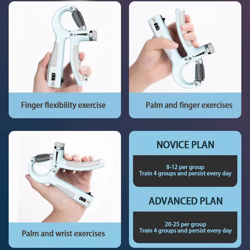 KingGrip™ Adjustable Hand Gripper – 5–60KG (Metal Counter Edition)