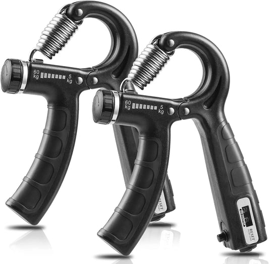 KingGrip™ Dual Hand Gripper Set – 5–60KG Adjustable (with Metal Counter)